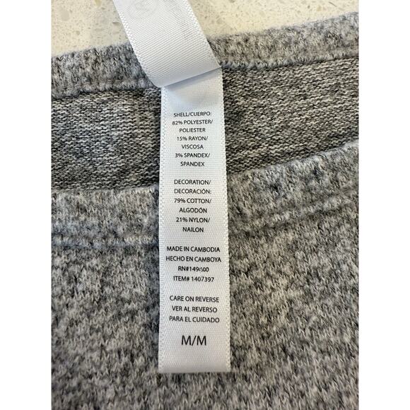 Flora Nikrooz Women's Pajama Set Loungewear Sleepwear Gray Embroidered‎ Lace M - Picture 8 of 9